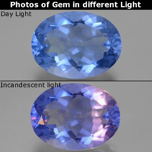 20.55克拉天然变色萤石，椭圆形切割，VVS-VS