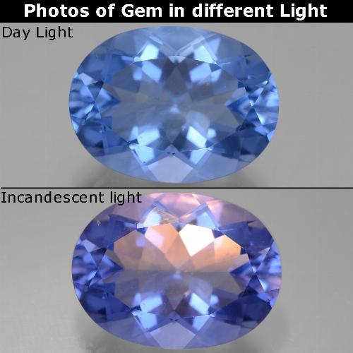 21.46克拉天然变色萤石，椭圆形切割，VS