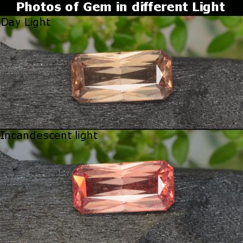 0.71克拉天然变色石榴石，祖母绿式切割，VS-SI