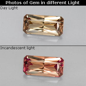 1.44克拉天然变色石榴石，祖母绿式切割，VS