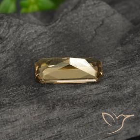 0.63克拉天然金色变色石榴石，祖母绿式切割，7×3.6毫米，VVS-VS