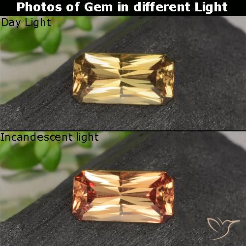 0.69ct 天然 金棕色 变色石榴石, 祖母绿式切割, VS