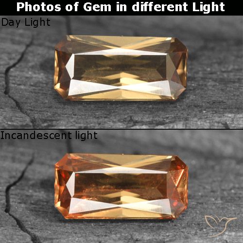 0.73ct 天然 金棕色 变色石榴石, 祖母绿式切割, VS