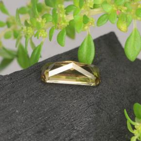0.66克拉天然金色变色石榴石，祖母绿式切割，7×3.4毫米，VVS-VS