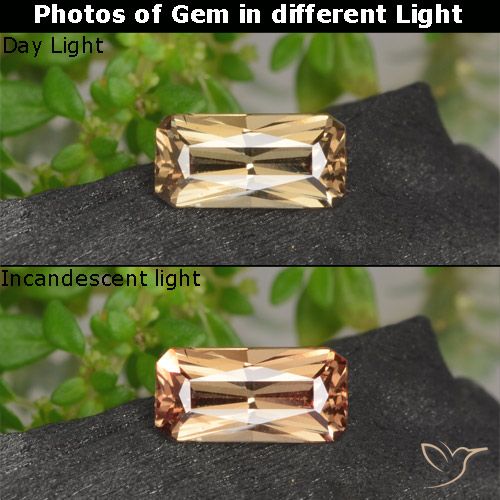 0.62ct 天然 金棕色 变色石榴石, 祖母绿式切割, VVS-VS