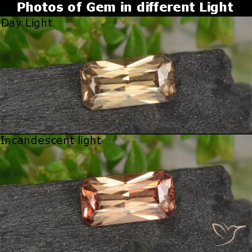 0.69ct 天然 金棕色 变色石榴石, 祖母绿式切割, VVS-VS