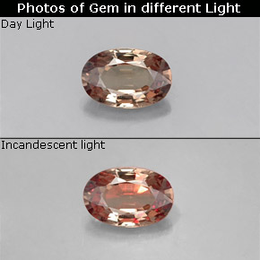 0.58克拉天然变色石榴石，椭圆形切割，VS