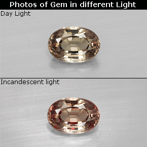 0.62克拉天然变色石榴石，椭圆形切割，VVS-VS