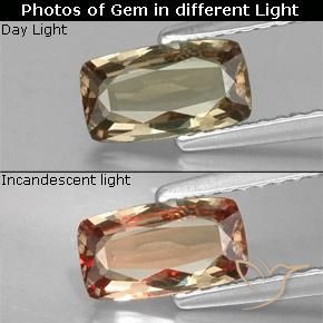 0.87ct 天然 黄金色 变色石榴石, 软垫, VS-SI