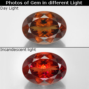 11.34克拉天然多色变色石榴石，椭圆形切割，15.3×11.3毫米，VS-SI