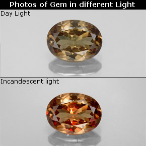 1.55克拉天然变色石榴石，椭圆形切割，VS