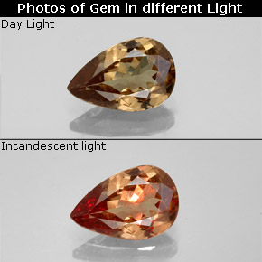 1.41克拉天然变色石榴石，梨形，VS