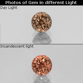 0.61克拉天然变色石榴石，圆形切割，VVS-VS