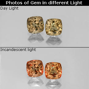 克拉天然变色石榴石，垫形剪裁，VVS-VS