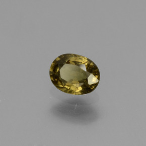 0.62克拉天然黄色变色石榴石，椭圆形切割，5.7×4.4毫米，VS