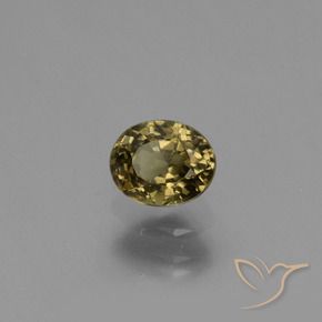 0.65克拉天然黄色变色石榴石，椭圆形切割，5.3×4.3毫米，VS