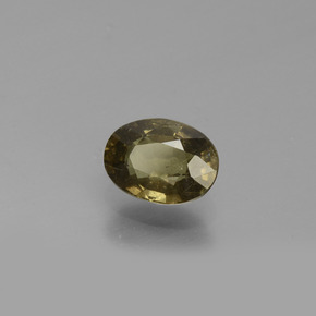 0.69克拉天然黄色变色石榴石，椭圆形切割，5.9×4.3毫米，VS