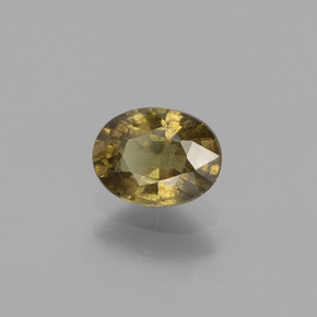 0.85克拉天然棕色变色石榴石，椭圆形切割，6.4×4.8毫米，VS