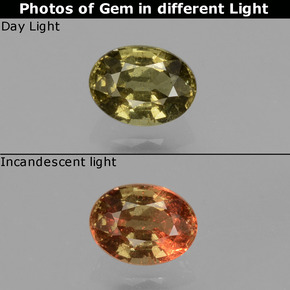 0.50克拉天然变色石榴石，椭圆形切割，VS