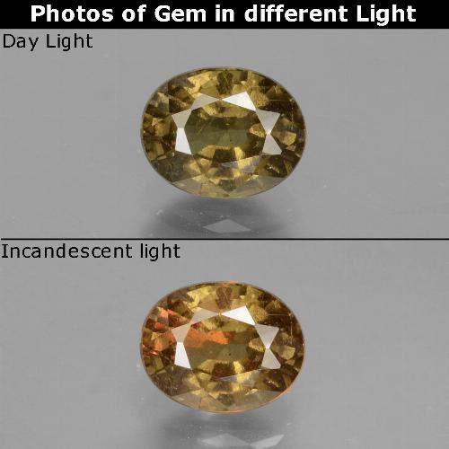 1.05克拉天然变色石榴石，椭圆形切割，VS-SI