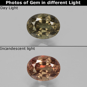 0.98克拉天然变色石榴石，椭圆形切割，VS