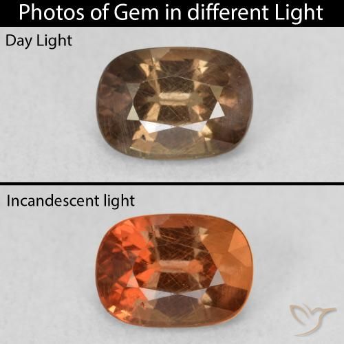 1.08ct 天然 暗棕色 变色石榴石, 椭圆形, VS