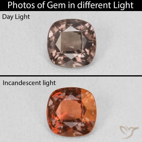 1.05ct 天然 中浅棕色 变色石榴石, 软垫, VS