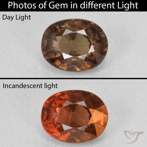 1.89ct 天然 暗棕色 变色石榴石, 椭圆形, VS