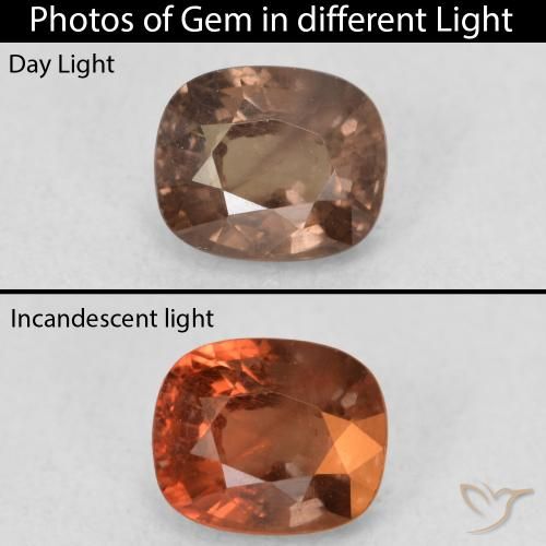 1.00ct 天然 中浅棕色 变色石榴石, 软垫, VS