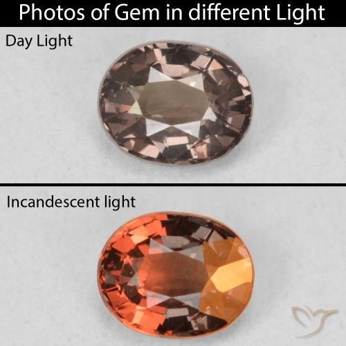0.97ct 天然 暗棕色 变色石榴石, 椭圆形, VS