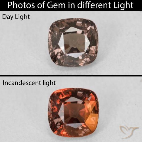 1.03ct 天然 中浅棕色 变色石榴石, 软垫, VVS