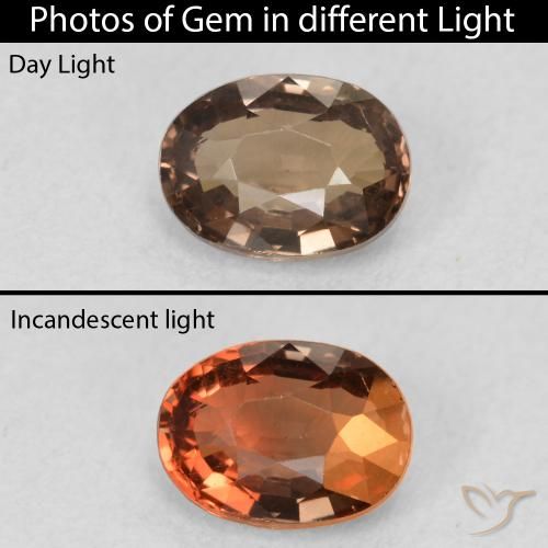 1.16ct 天然 中褐色 变色石榴石, 椭圆形, VVS