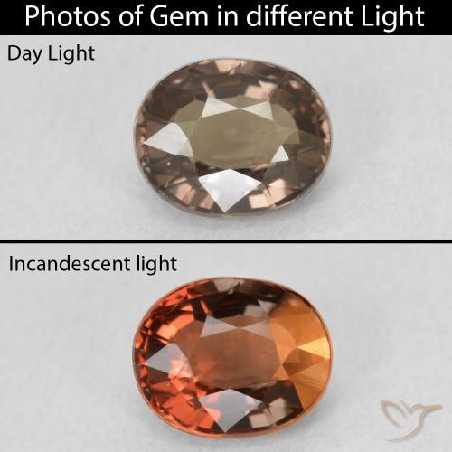 1.15ct 天然 暖棕 变色石榴石, 椭圆形, VVS