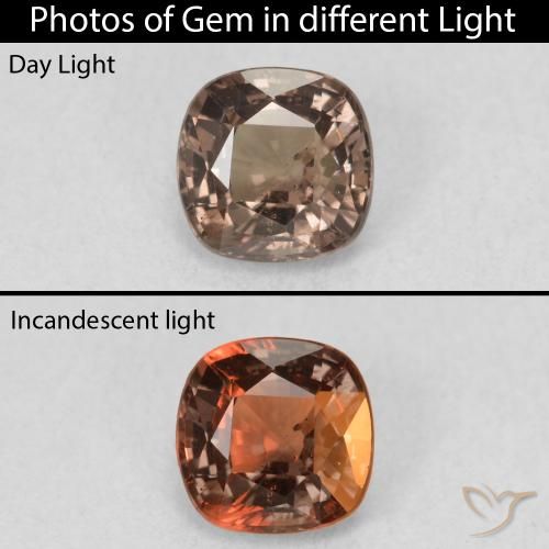 0.93ct 天然 中浅棕色 变色石榴石, 软垫, VS