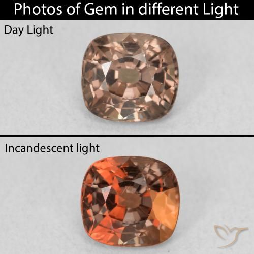 0.95ct 天然 中褐色 变色石榴石, 软垫, VS