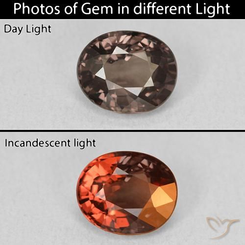 1.78ct 天然 中褐色 变色石榴石, 椭圆形, VVS-VS