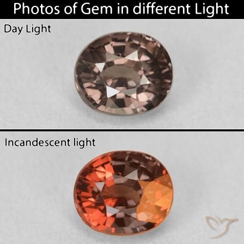 1.20ct 天然 中褐色 变色石榴石, 椭圆形, VVS