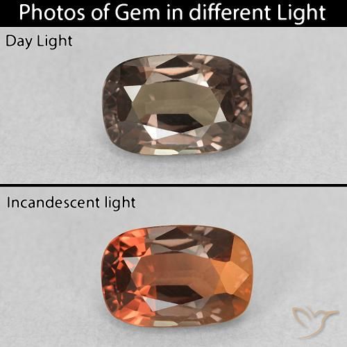 0.97ct 天然 中浅棕色 变色石榴石, 软垫, VVS
