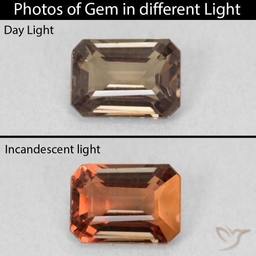 1.08ct 天然 暗棕色 变色石榴石, 祖母绿式切割, VVS-VS