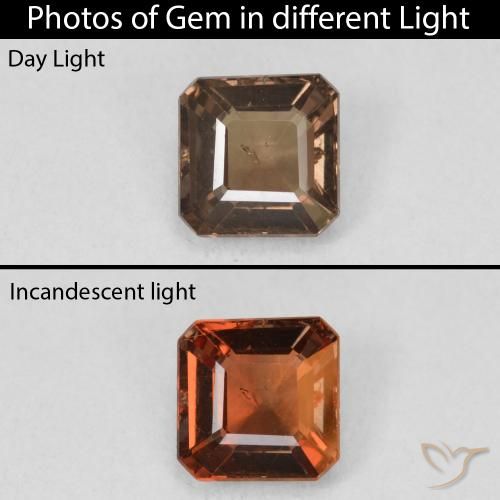 1.32ct 天然 暗棕色 变色石榴石, 祖母绿式切割, VS