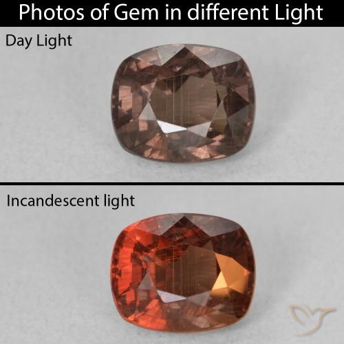 1.90ct 天然 中浅棕色 变色石榴石, 软垫, VS