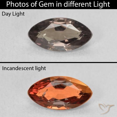 1.09ct 天然 中浅棕色 变色石榴石, 榄尖形, VS-SI