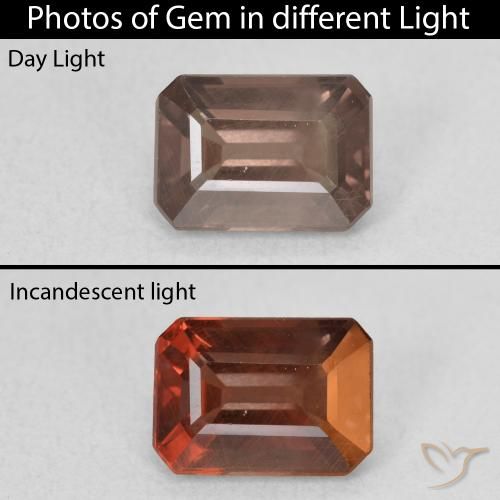 1.70ct 天然 中浅棕色 变色石榴石, 祖母绿式切割, VS