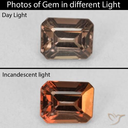 0.97ct 天然 中浅棕色 变色石榴石, 祖母绿式切割, VS