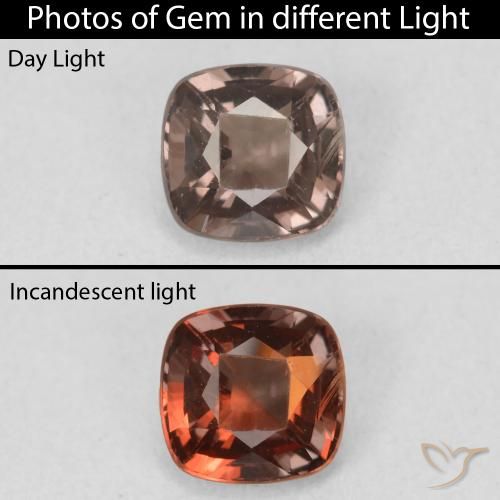 1.16ct 天然 山核桃棕 变色石榴石, 软垫, VS
