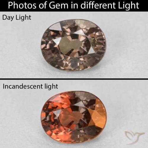1.05ct 天然 暗棕色 变色石榴石, 椭圆形, VVS