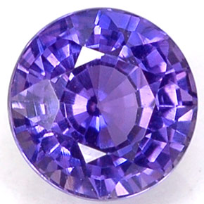 0.58克拉天然变色蓝宝石，圆形切割，VS