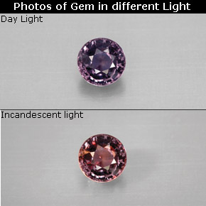 0.69克拉天然变色蓝宝石，圆形切割，VVS-VS