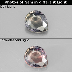 0.61克拉天然变色蓝宝石，梨形，VS