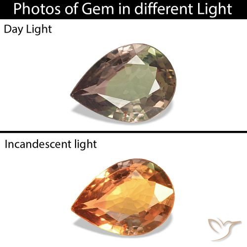 0.22克拉天然变色蓝宝石，梨形，VVS